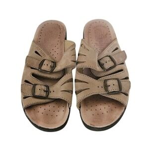 Fly Flot Sandals Women EU 39 US 7.5 Beige Buckle Adjustable Comfort Slide